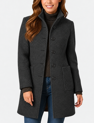 Clara – Elegant and Comfortable Coat - Charcoal