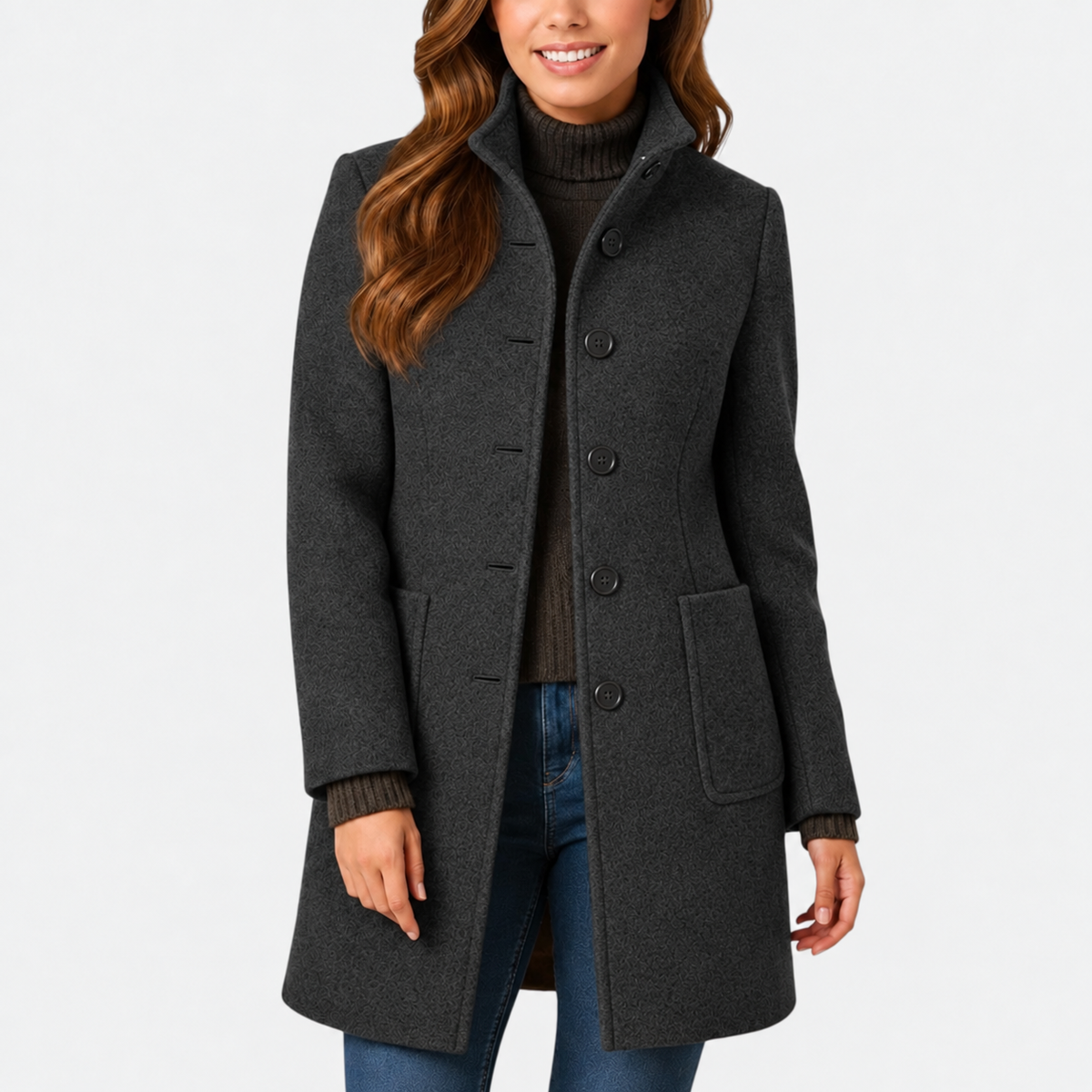 Clara – Elegant and Comfortable Coat - Charcoal