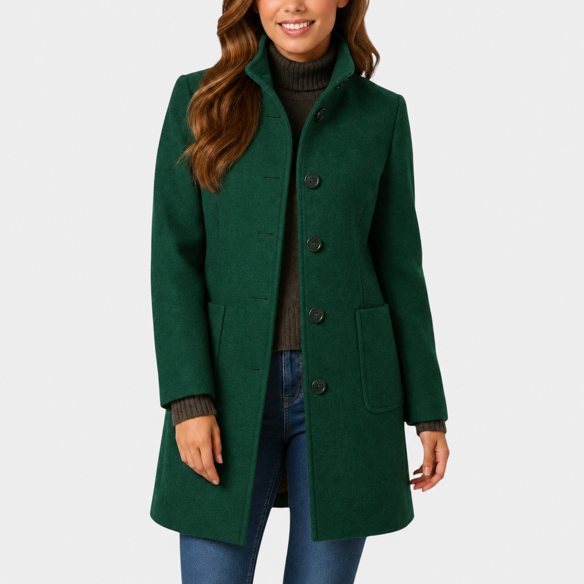 Clara – Elegant and Comfortable Coat - Green