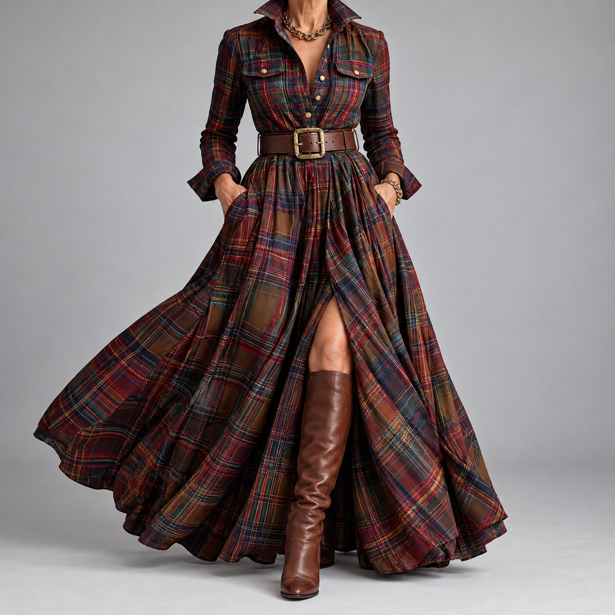 Lauren | Classic Belted Button-Up Shirt Dress