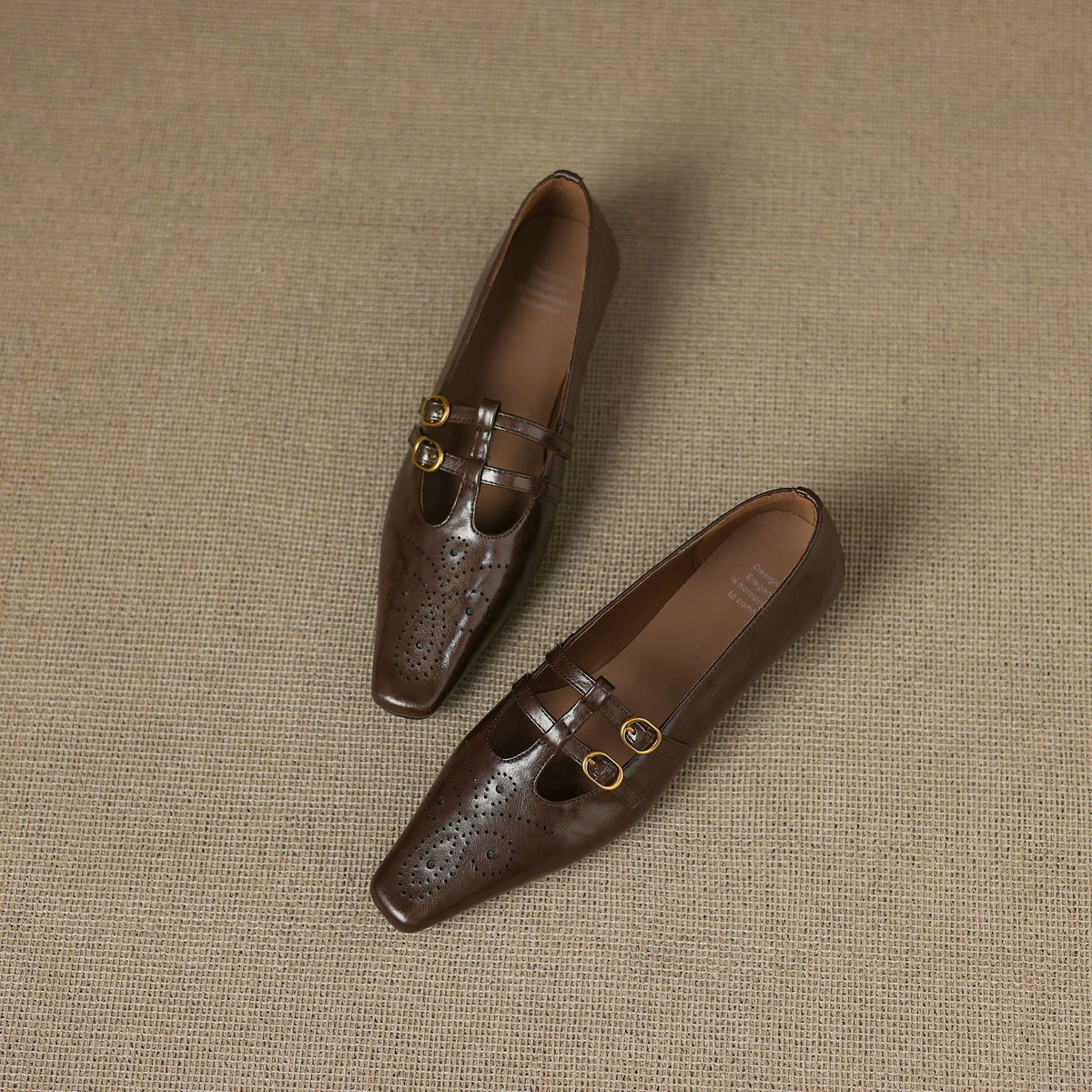 Ceyla | Brogued Double-Strap Flat