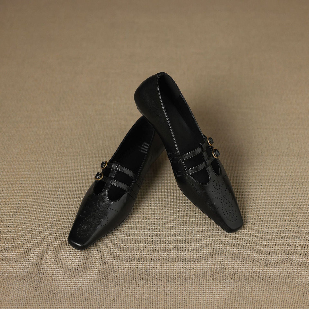 Ceyla | Brogued Double-Strap Flat