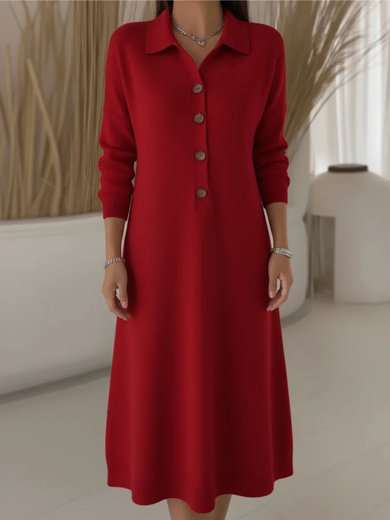 Cynelle - Everyday Elegance Long Button Dress