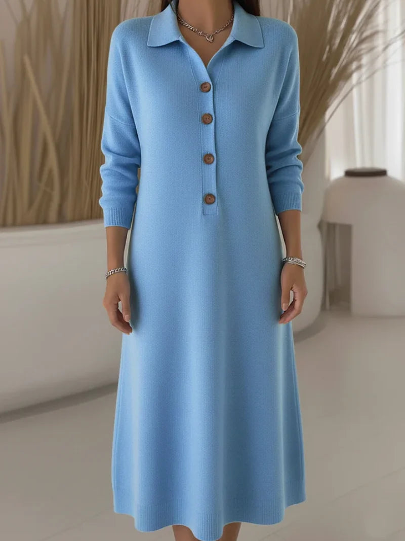 Cynelle - Everyday Elegance Long Button Dress
