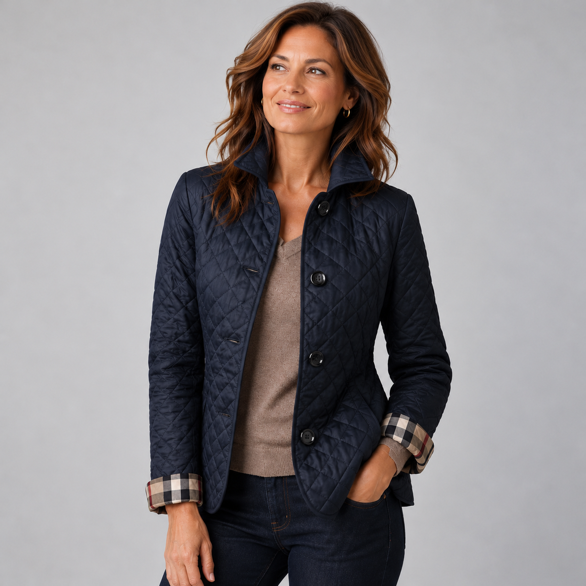 Lucinda | Lightweight Quilted Jacket - Navy