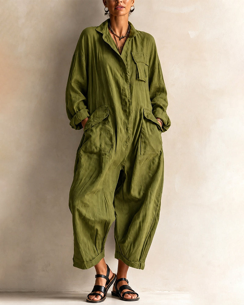 Loose Fit Cargo Jumpsuit