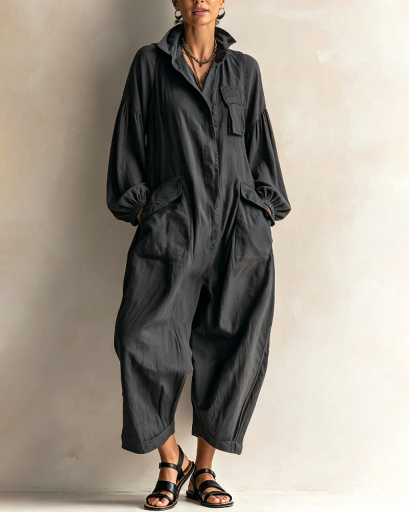 Loose Fit Cargo Jumpsuit