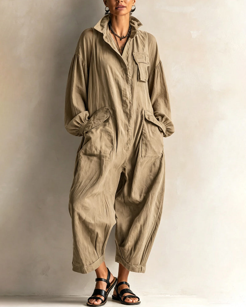 Loose Fit Cargo Jumpsuit