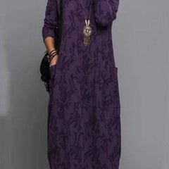 LUNESSA ELEGANT WINTER DRESS - Purple