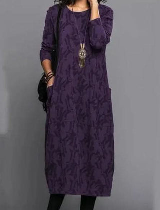 LUNESSA ELEGANT WINTER DRESS - Purple