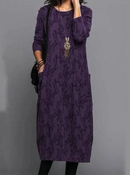 LUNESSA ELEGANT WINTER DRESS - Purple