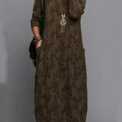LUNESSA ELEGANT WINTER DRESS - Brown