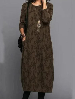 LUNESSA ELEGANT WINTER DRESS - Brown