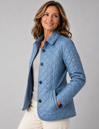 Lucinda | Lightweight Quilted Jacket - Light Blue