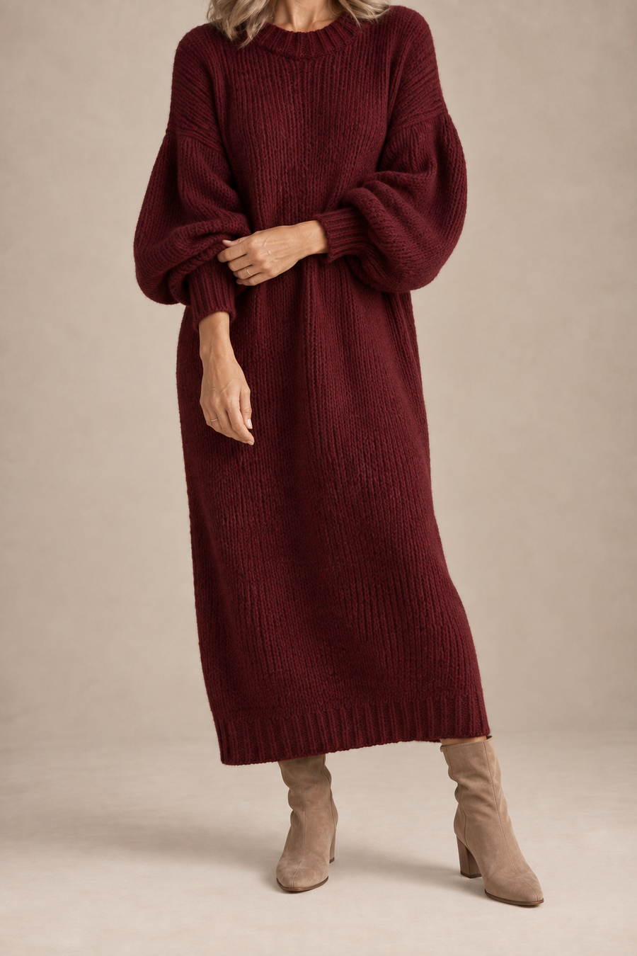 Adara Women's Oversized Knit Maxi Dress