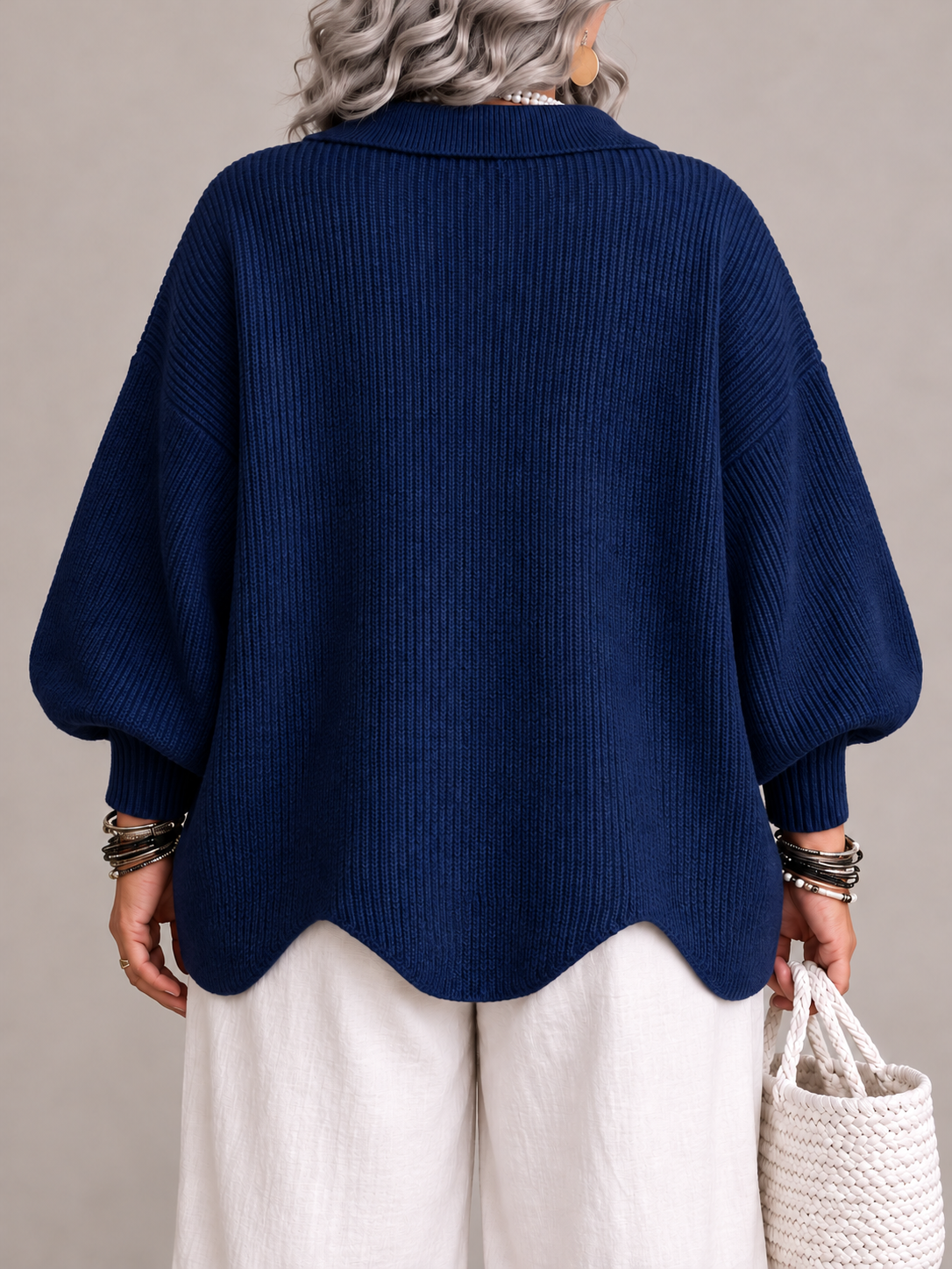 Karina - Oversized Collared Button Cardigan