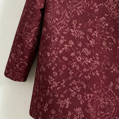 Rosemary | Fleece-Lined Floral Hooded Coat - Burgundy