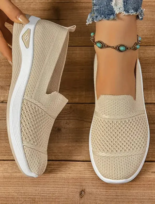 ComfortEase Slip-On Sneakers - Beige