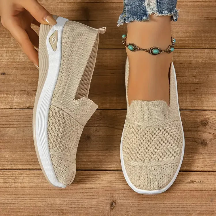 ComfortEase Slip-On Sneakers - Beige