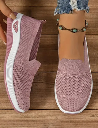 ComfortEase Slip-On Sneakers - Pink