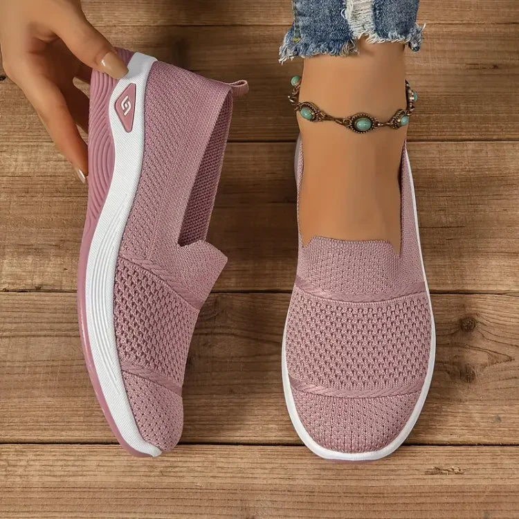 ComfortEase Slip-On Sneakers - Pink
