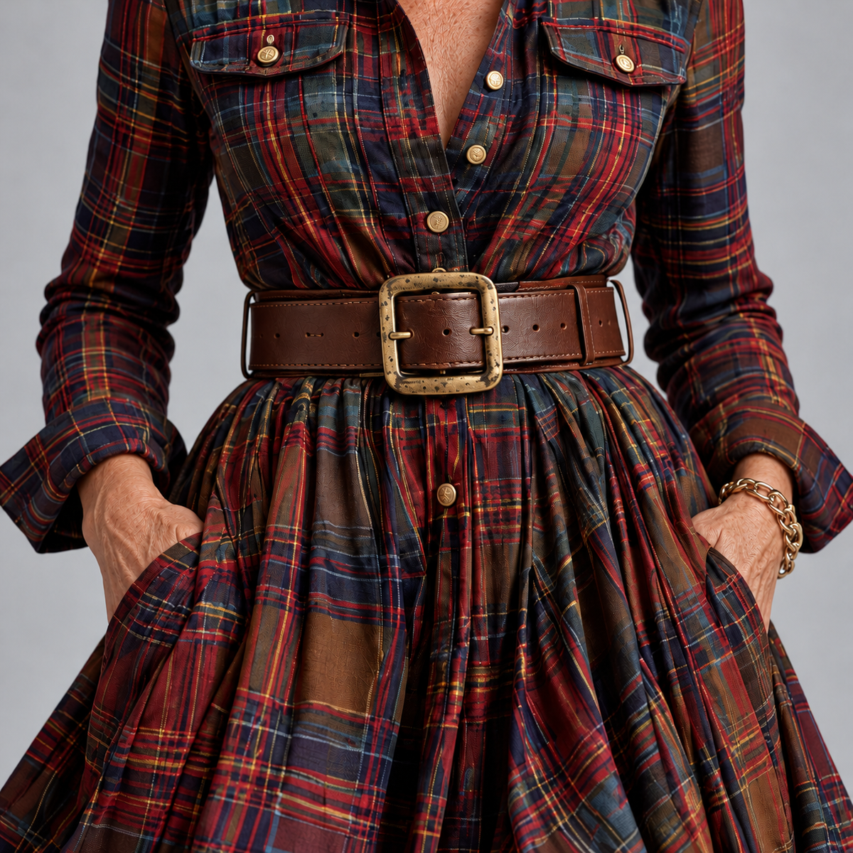 Lauren | Classic Belted Button-Up Shirt Dress