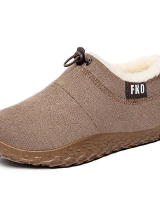 Kamira | Faux Fur Lined Slip-On Booties for Women - Khaki