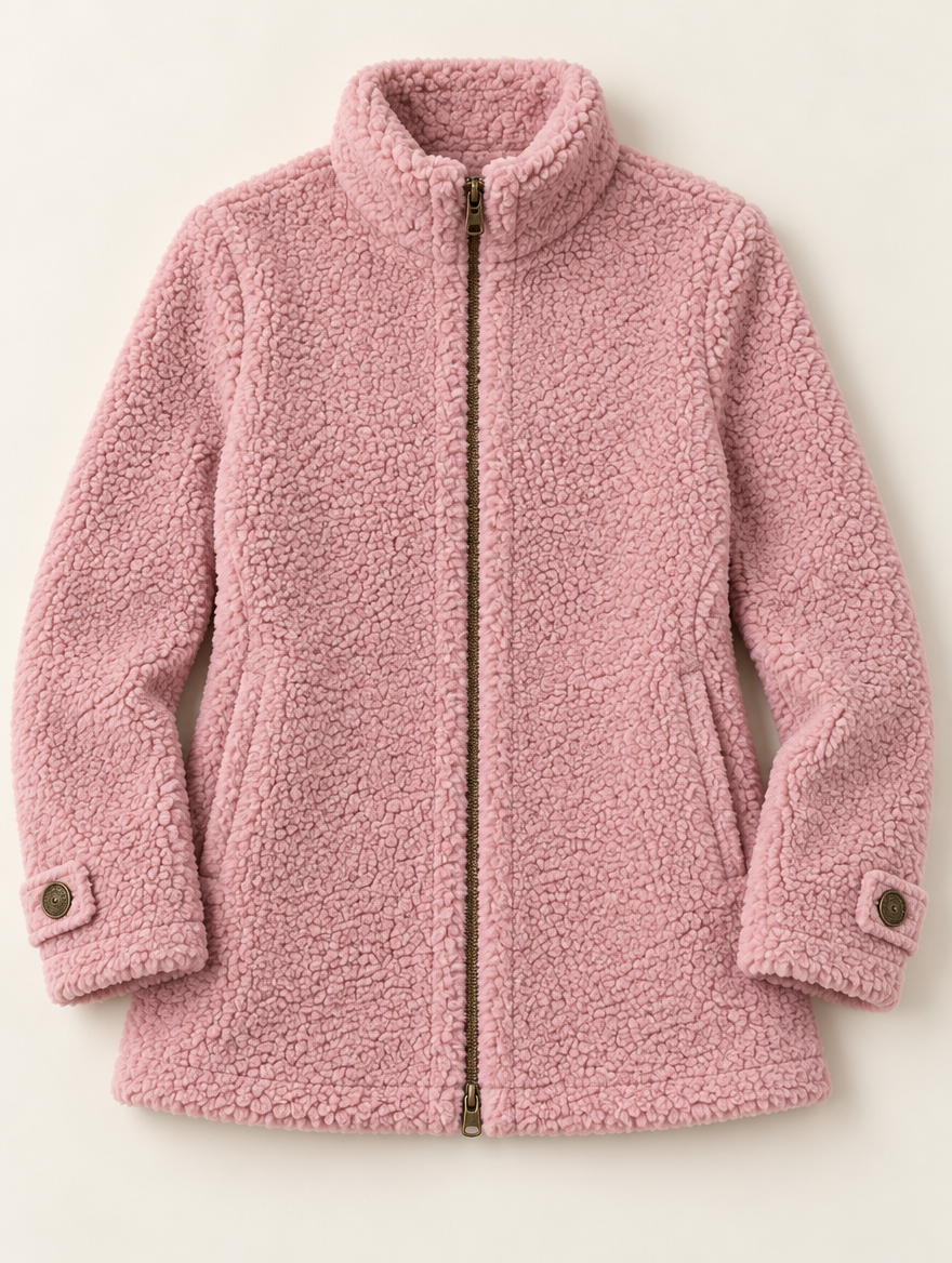 Nell | Sherpa Zip Jacket - Pink