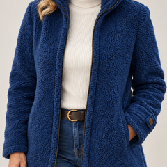 Nell | Sherpa Zip Jacket - Blue