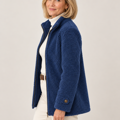 Nell | Sherpa Zip Jacket - Blue