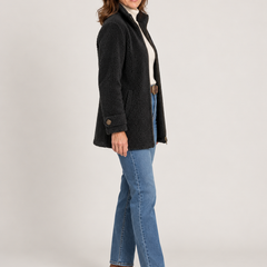 Nell | Sherpa Zip Jacket - Black