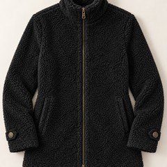 Nell | Sherpa Zip Jacket - Black