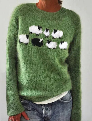 Bianka | Comfortable Cute Sheep Sweater - Green