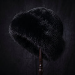 Ingrid | Soft Faux Fur Wide-Brim Bucket Hat - Black
