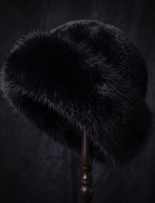 Ingrid | Soft Faux Fur Wide-Brim Bucket Hat - Black