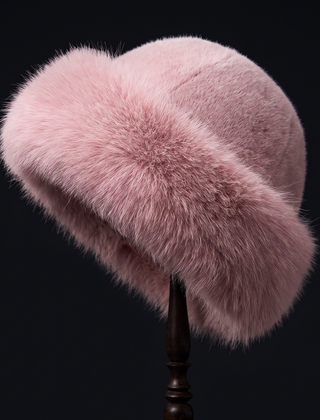 Ingrid | Soft Faux Fur Wide-Brim Bucket Hat - Pink