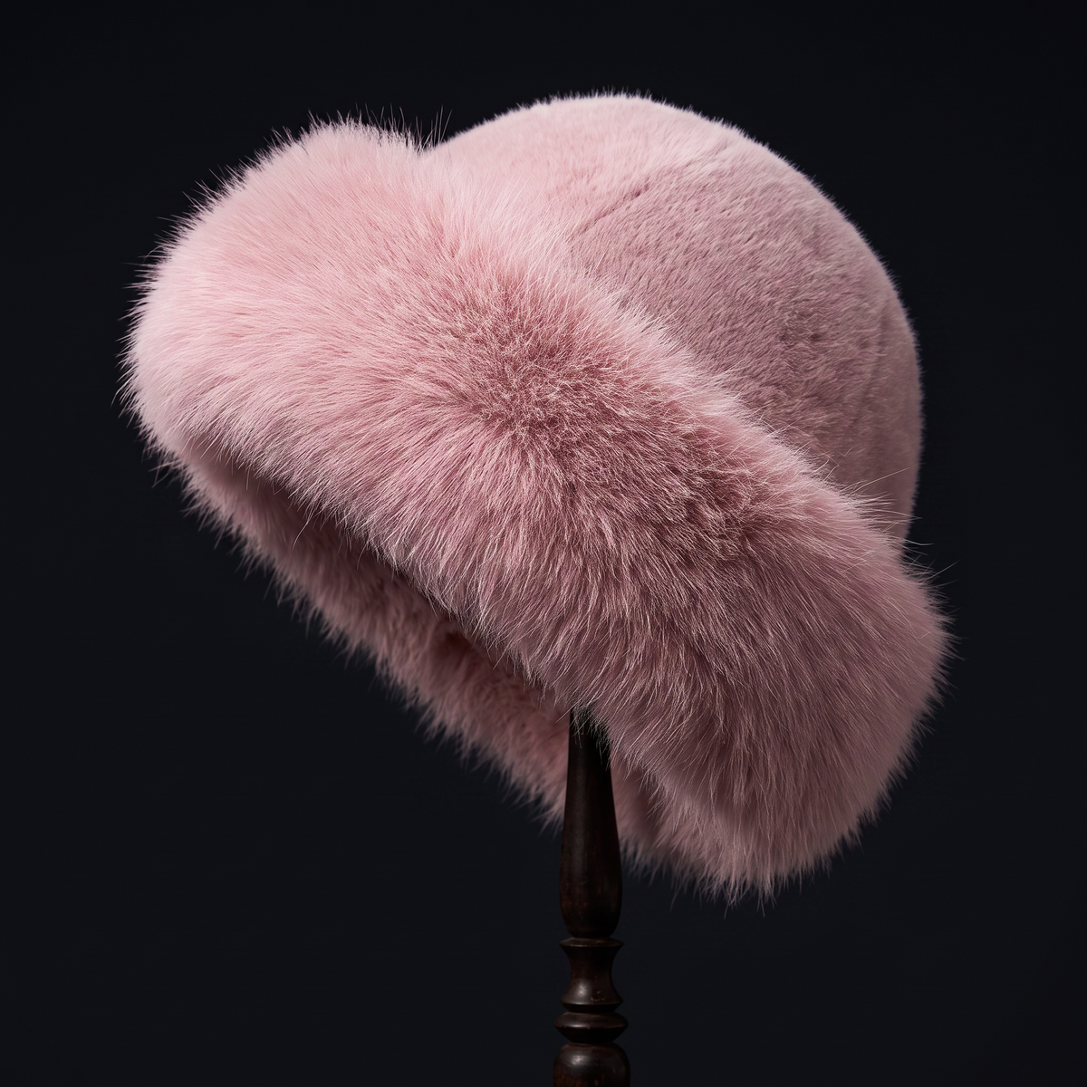 Ingrid | Soft Faux Fur Wide-Brim Bucket Hat - Pink
