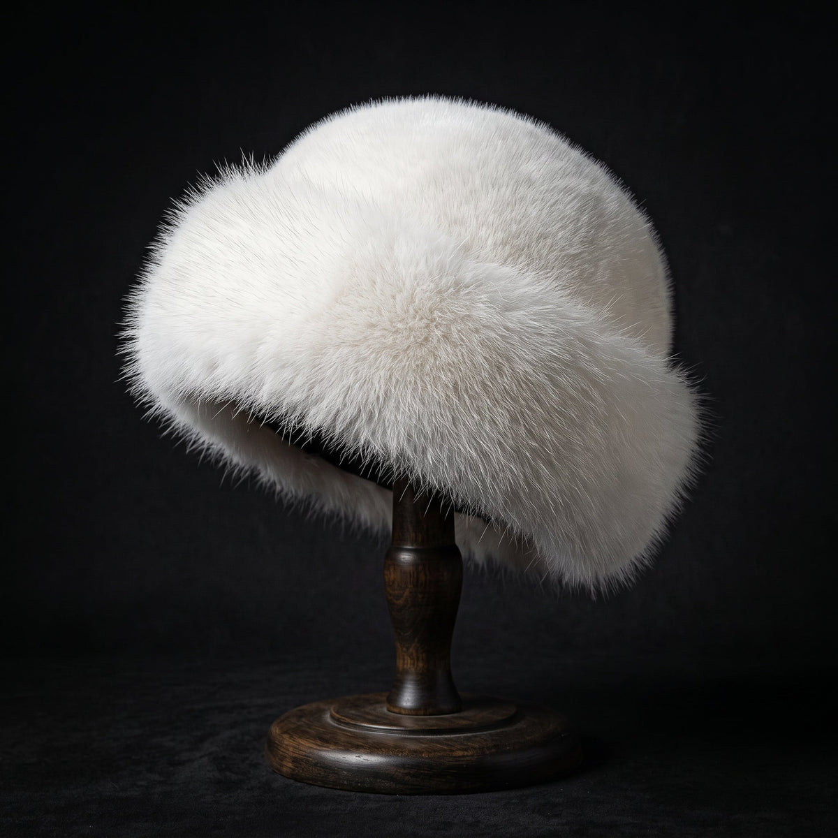 Ingrid | Soft Faux Fur Wide-Brim Bucket Hat - White