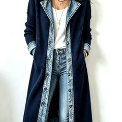 Riley | Casual Long-line Knit Cardigan - Navy