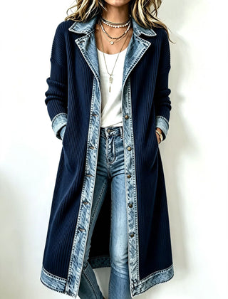 Riley | Casual Long-line Knit Cardigan - Navy