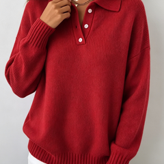 Marvelle | Chic Polo Hooded Knit Sweater