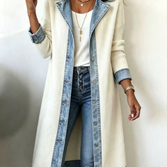 Riley | Casual Long-line Knit Cardigan - White
