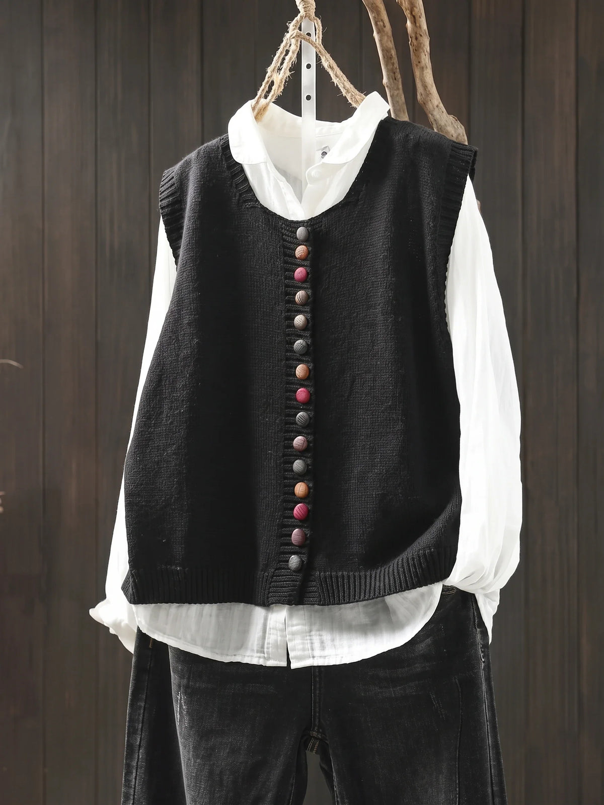 Shirley | Everyday Elegance Knit Vest - Black