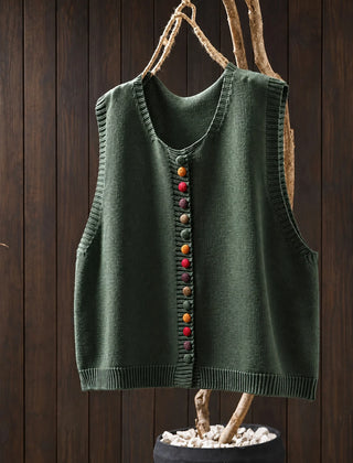 Shirley | Everyday Elegance Knit Vest - Green