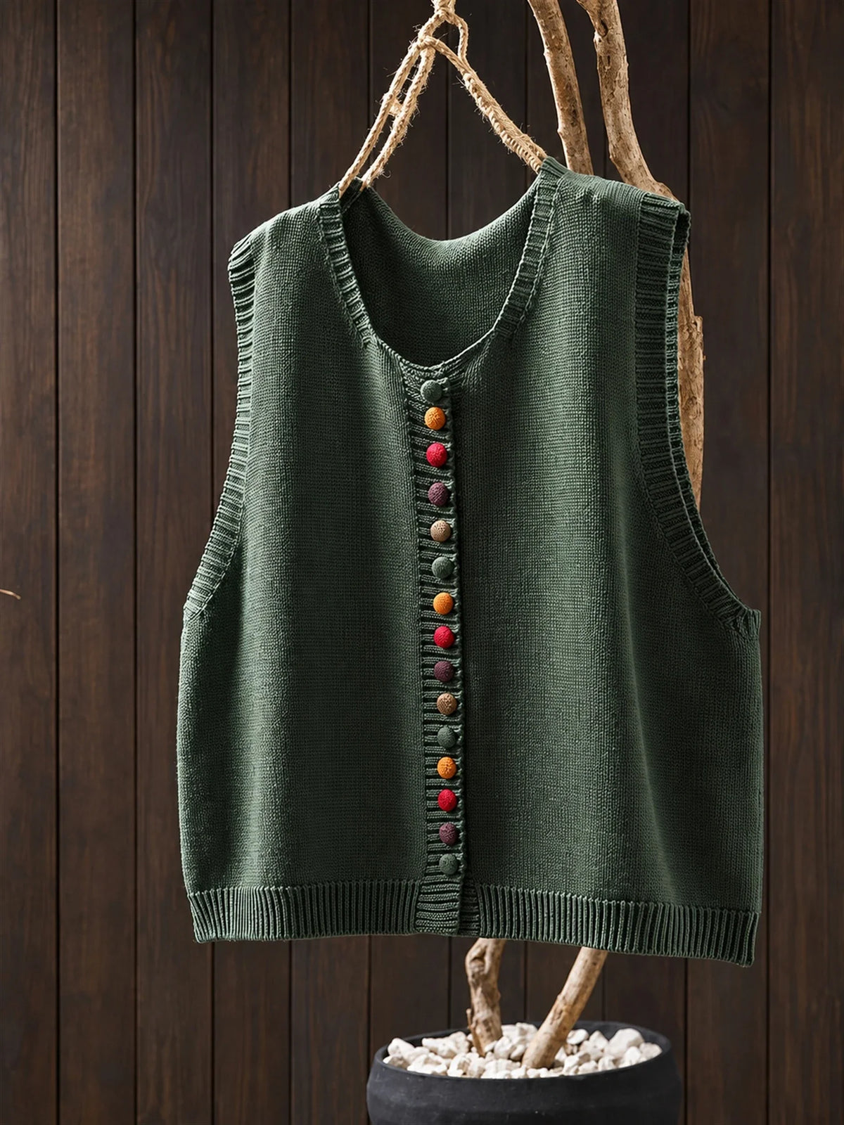 Shirley | Everyday Elegance Knit Vest - Green