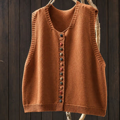 Shirley | Everyday Elegance Knit Vest - Orange
