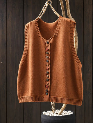 Shirley | Everyday Elegance Knit Vest - Orange