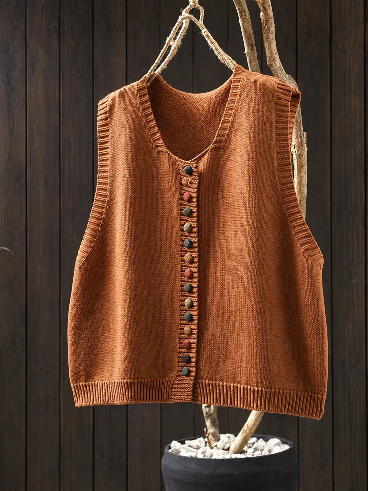 Shirley | Everyday Elegance Knit Vest - Orange
