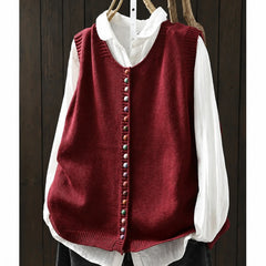 Shirley | Everyday Elegance Knit Vest - Red