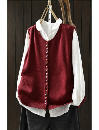 Shirley | Everyday Elegance Knit Vest - Red